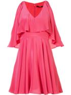 Jay Godfrey Ruffle Detail Mini-dress, Women's, Size: 6, Pink/purple, Silk