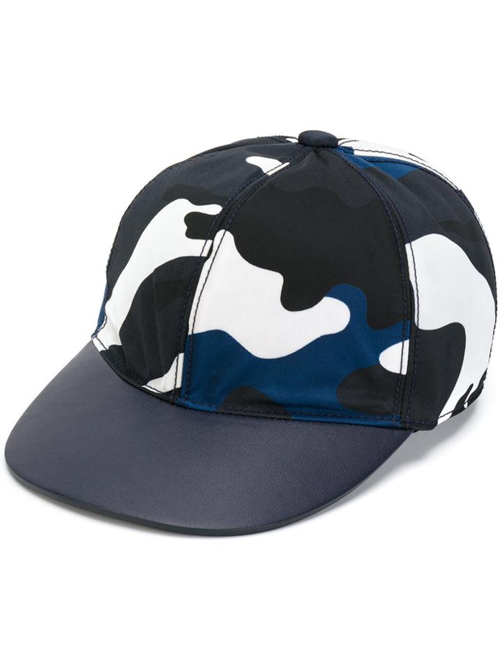 Valentino Valentino Garavani Camouflage Print Baseball Cap - Blue