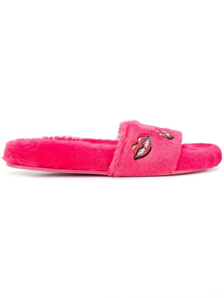Valentino Valentino Garavani Glitter Lips Slides - Pink