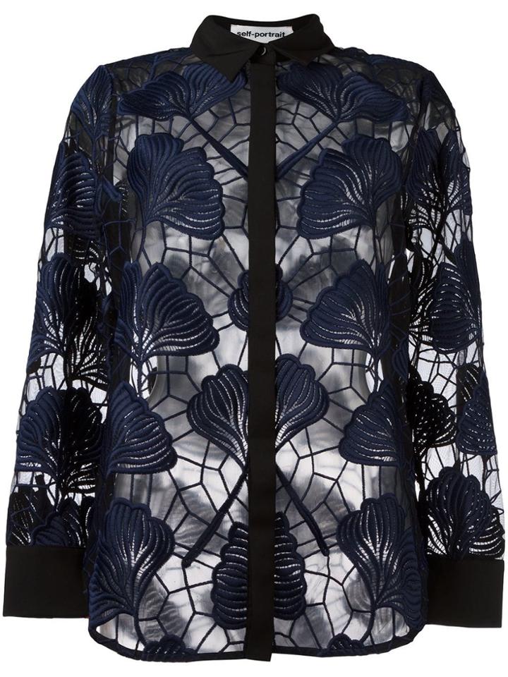 Self-portrait 'petal' Shirt - Blue