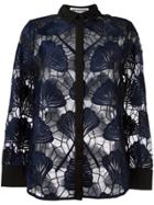 Self-portrait 'petal' Shirt - Blue