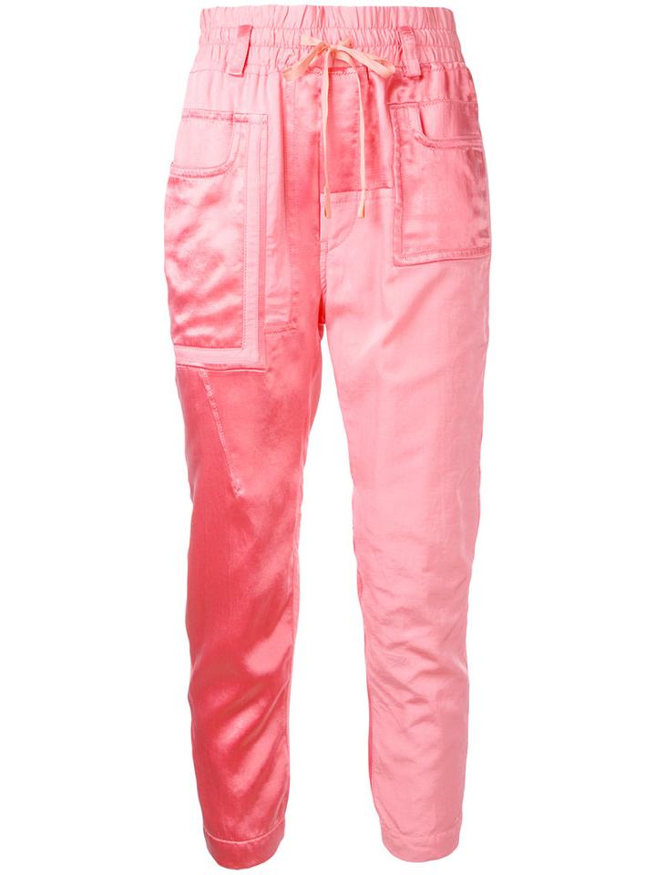Haider Ackermann - Patch Pocket Track Trousers - Women - Cotton/cupro - 38, Pink/purple, Cotton/cupro