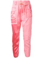 Haider Ackermann - Patch Pocket Track Trousers - Women - Cotton/cupro - 38, Pink/purple, Cotton/cupro