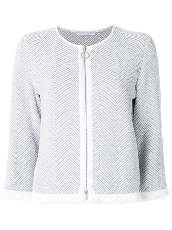 Fabiana Filippi Zigzag Knitted Fitted Jacket - Grey