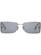 Burberry 'b' Lens Detail Rectangular Frame Sunglasses - Grey