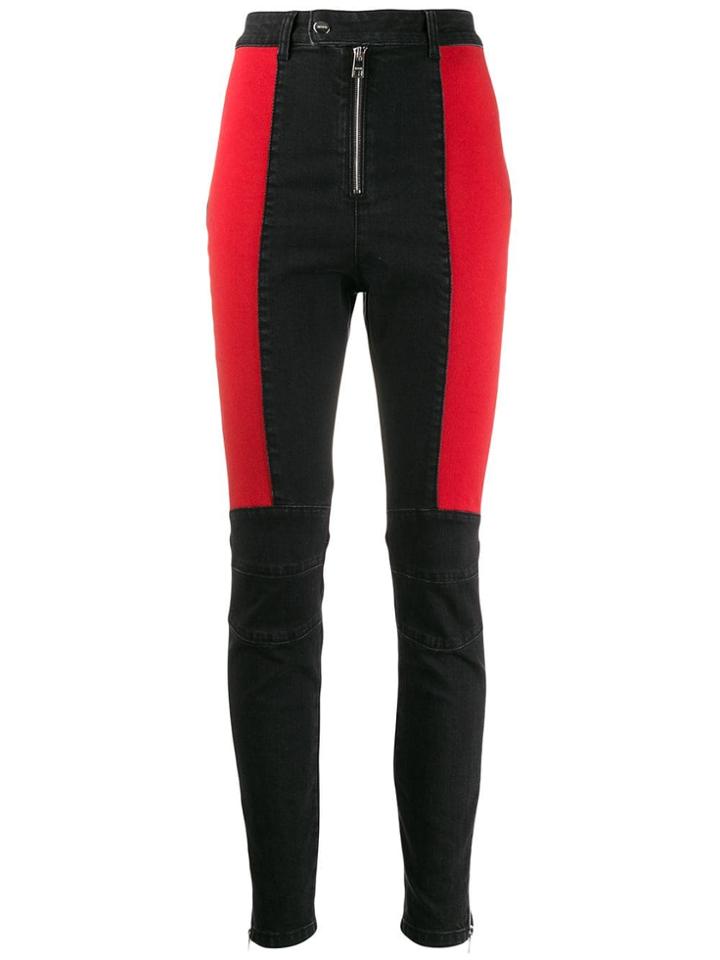 Msgm Panelled High-waist Trousers - Black