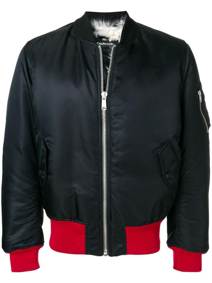 Calvin Klein 205w39nyc Contrast Hem Bomber Jacket - Blue