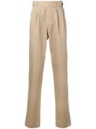 Ermenegildo Zegna Asymmetric Button Belt Trousers - Neutrals