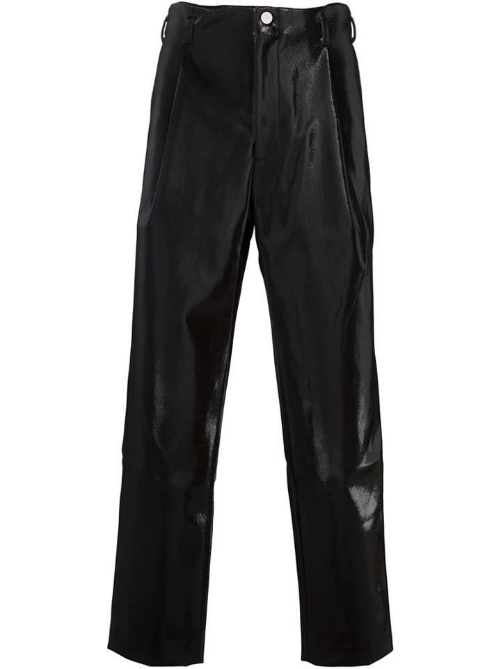 Y / Project Coated Trousers, Men's, Size: Medium, Black, Cotton/wool
