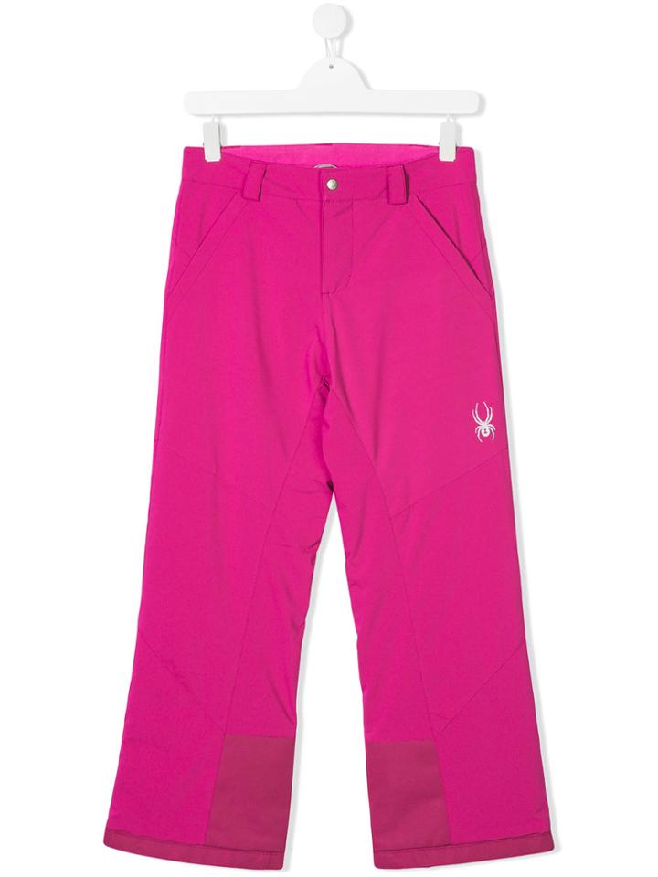 Spyder Kids Spider Embroidery Straight Trousers - Pink & Purple