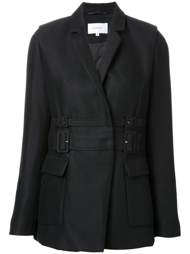 Carven Double-belted Jacket - Black