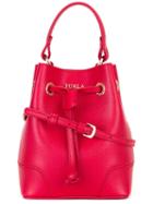 Furla Small Bucket Tote, Women's, Red, Calf Leather