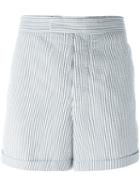 Moncler Gamme Bleu Striped Shorts, Men's, Size: 2, Grey, Cotton