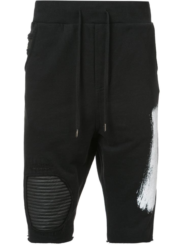 Rh45 Distressed Track Shorts - Black
