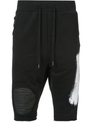 Rh45 Distressed Track Shorts - Black