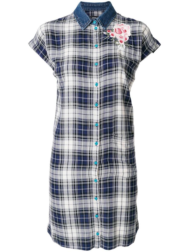 Diesel Checked Shirt Dress - Blue