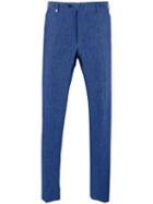 Corneliani Tapered Trousers, Men's, Size: 58, Blue, Linen/flax