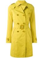 Herno Double Breasted Coat, Women's, Size: 42, Yellow/orange, Cotton/polyamide/acetate