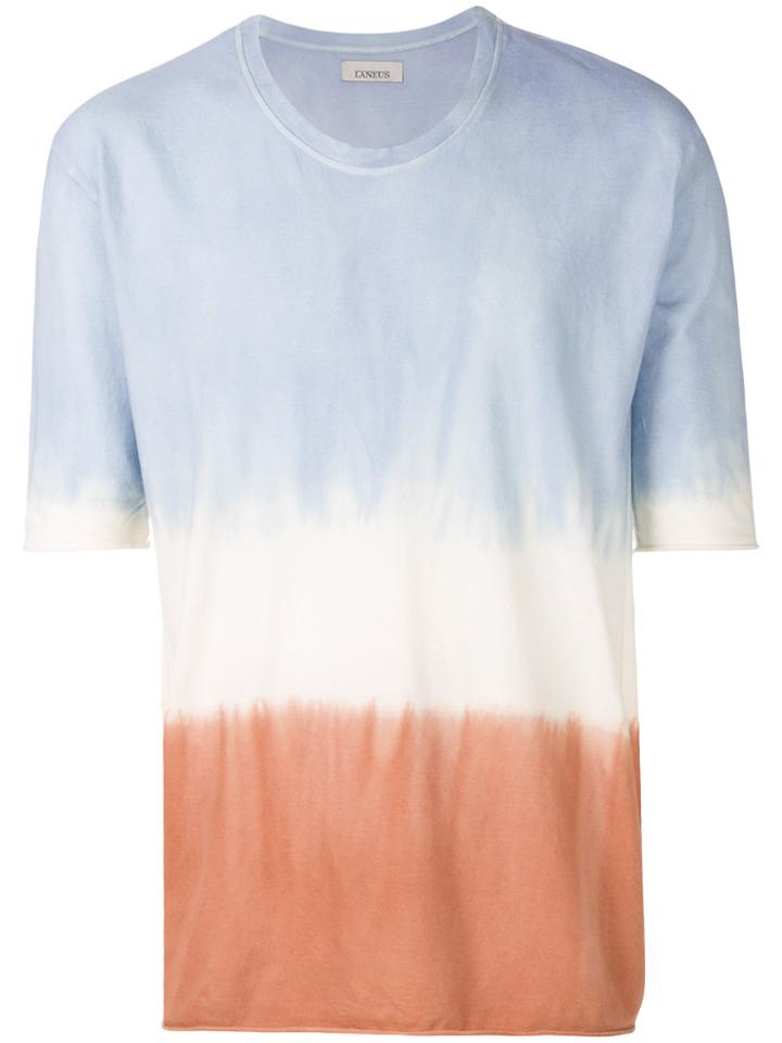 Laneus Tie Dye Tricolour T-shirt - Blue