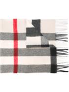 Burberry - Checked Scarf - Women - Cashmere - One Size, Grey, Cashmere