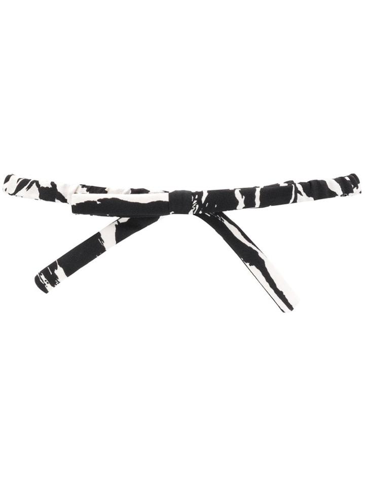 Nº21 Zebra Print Bow Front Belt - Black