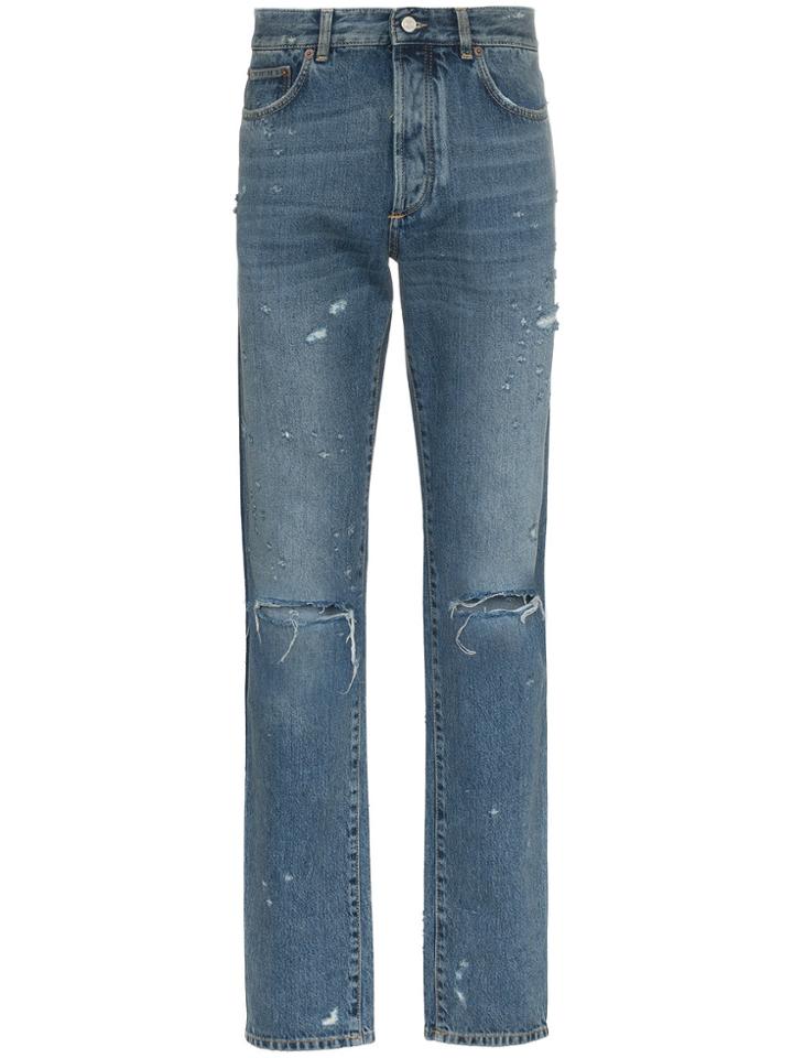 Givenchy Slim-fit Destroyed Denim Jeans - Blue