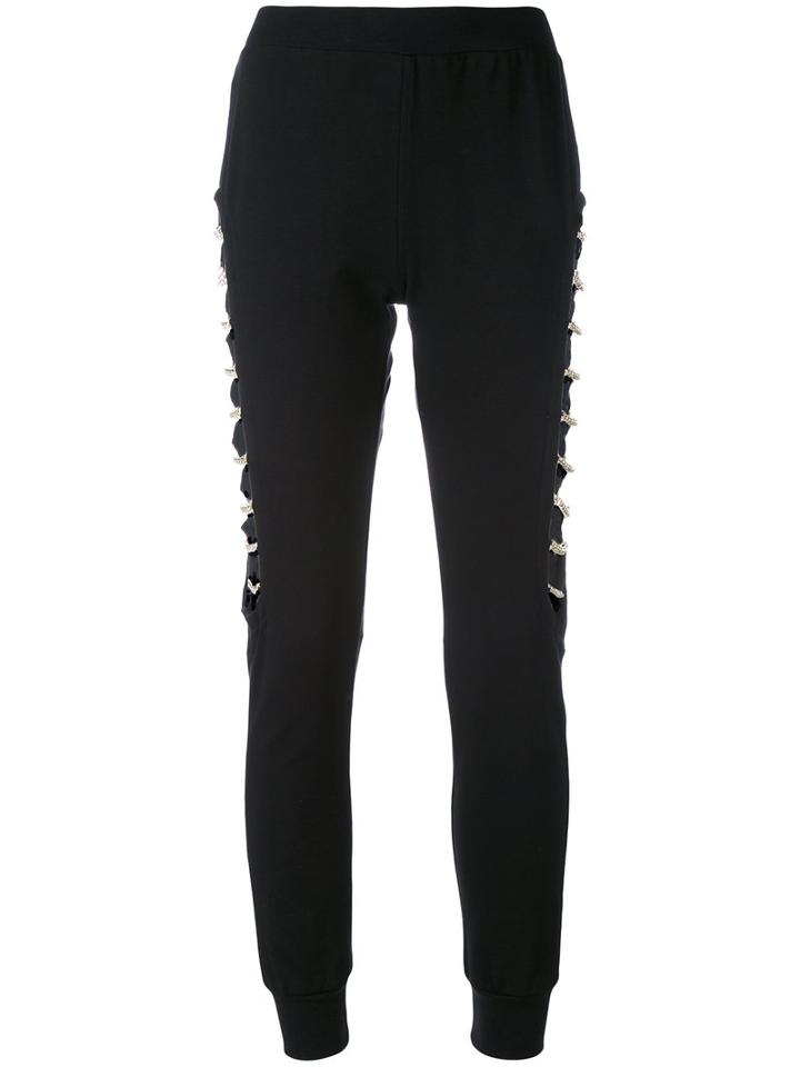 Philipp Plein - Track Pants - Women - Cotton/spandex/elastane/aluminium - S, Women's, Black, Cotton/spandex/elastane/aluminium