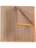 Canali Printed Pocket Square Scarf - Brown