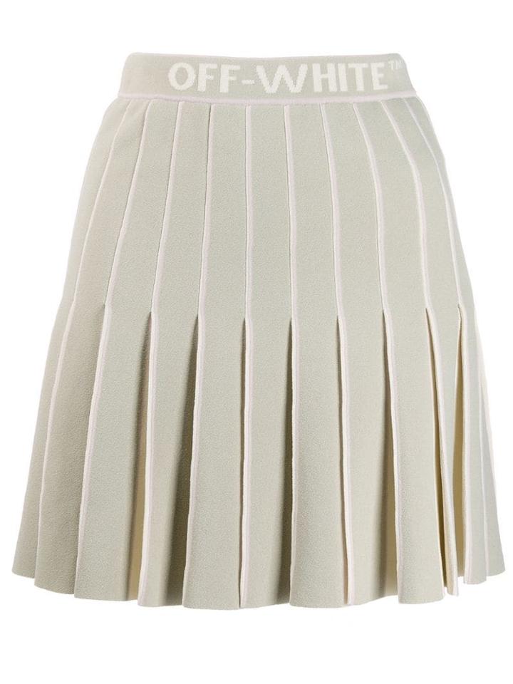 Off-white Pleated Mini Skirt - Grey