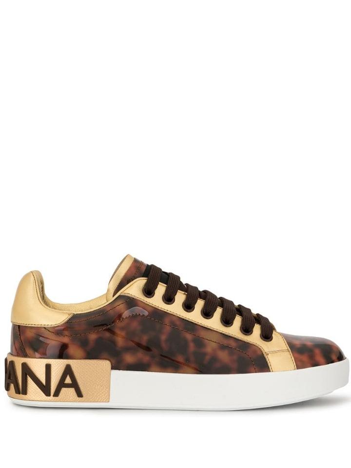 Dolce & Gabbana Tortoiseshell Low-top Sneakers - Brown