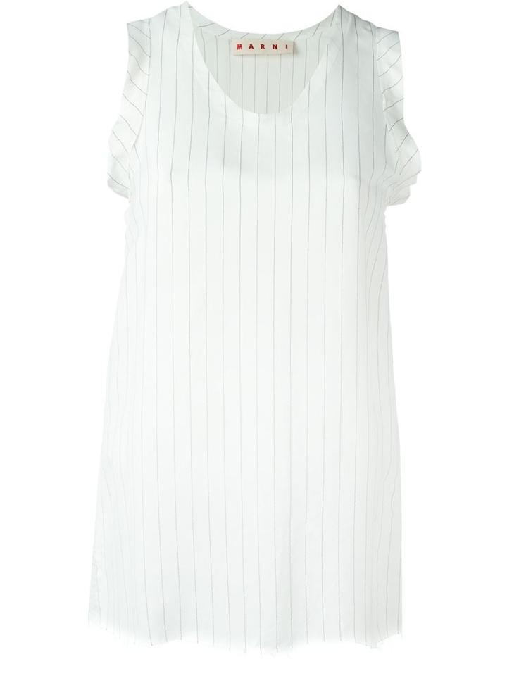Marni Pinstripe Tank Top, Women's, Size: 42, White, Viscose/cupro