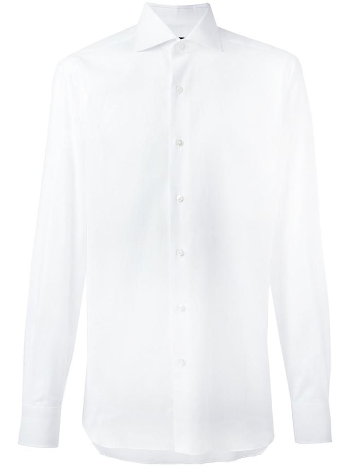 Barba Button-up Shirt, Men's, Size: 39, White, Cotton