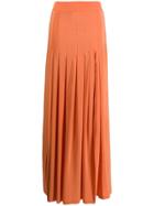 Erika Cavallini Pleated Maxi Skirt - Orange