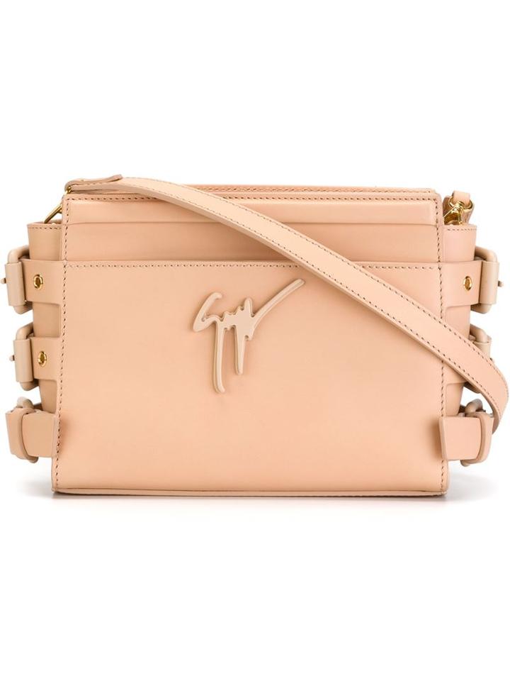 Giuseppe Zanotti Design Mini G#17 Crossbody Bag, Women's, Nude/neutrals, Leather