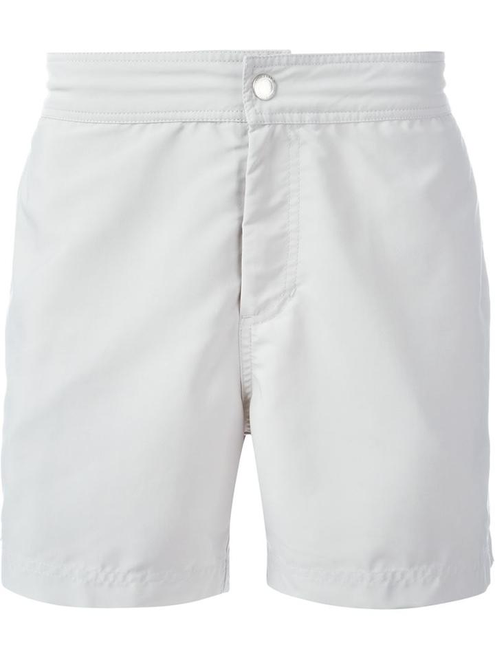Brunello Cucinelli Classic Swim Shorts, Men's, Size: 48, Grey, Polyester/polyamide