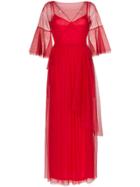 Staud Stella Tulle Detail Evening Dress - Red