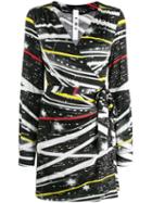 Ultràchic Night Print Mini Dress - Black