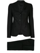 Tagliatore Long Sleeved Fitted Suit - Black