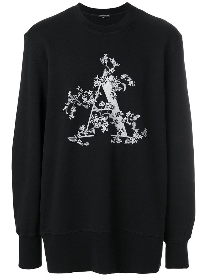 Ann Demeulemeester Blanche Initial Print Sweatshirt - Black