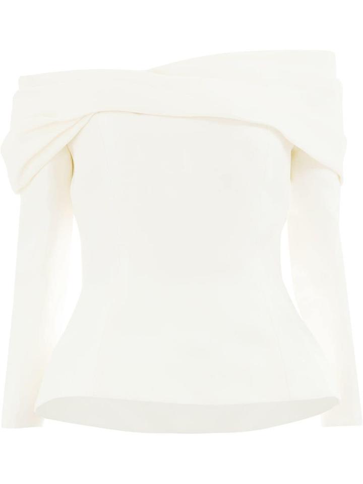 Oscar De La Renta Off-shoulder Draped Blouse - White