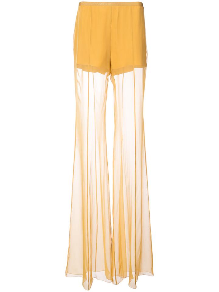 Alberta Ferretti Sheer Flared Pants - Yellow & Orange