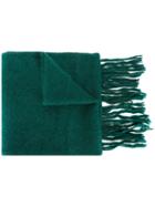 Ami Alexandre Mattiussi Plain Knitted Scarf, Men's, Green, Nylon/alpaca/wool