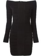 Balmain Bardot Dress, Women's, Size: 38, Black, Viscose/polyamide/spandex/elastane