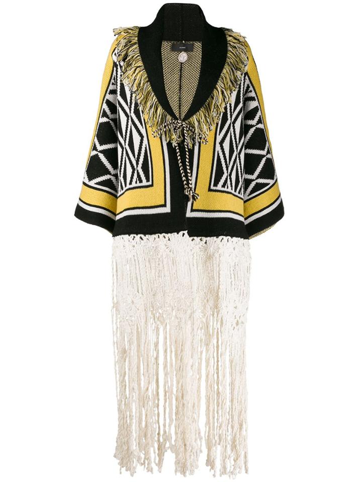 Alanui Ravenstail Fringe Cardigan - 0188 Embassy Black