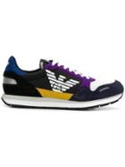 Emporio Armani Panelled Logo Sneakers - Multicolour