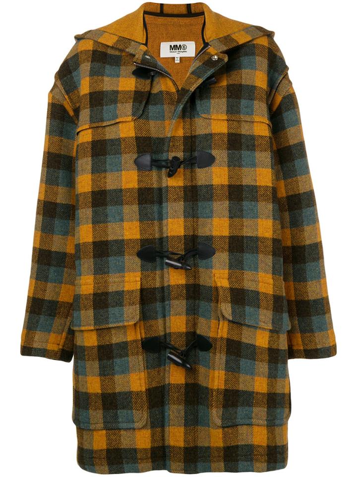 Mm6 Maison Margiela Hooded Duffle Coat - Yellow & Orange