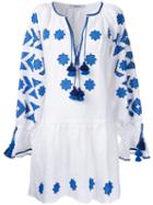March 11 - Flower Pixel Dress - Women - Linen/flax - S, White, Linen/flax