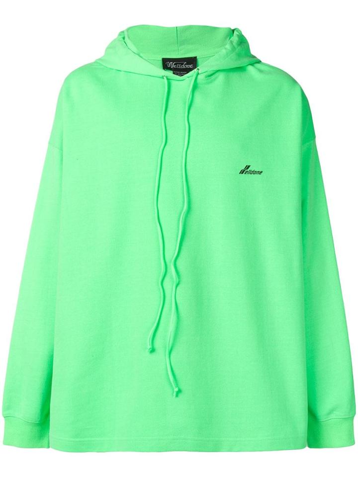 We11done Logo Oversized Hoodie - Green