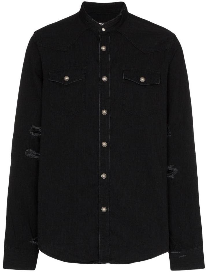 Balmain Balm Bk Dnm Sht Wsh Blk - Black