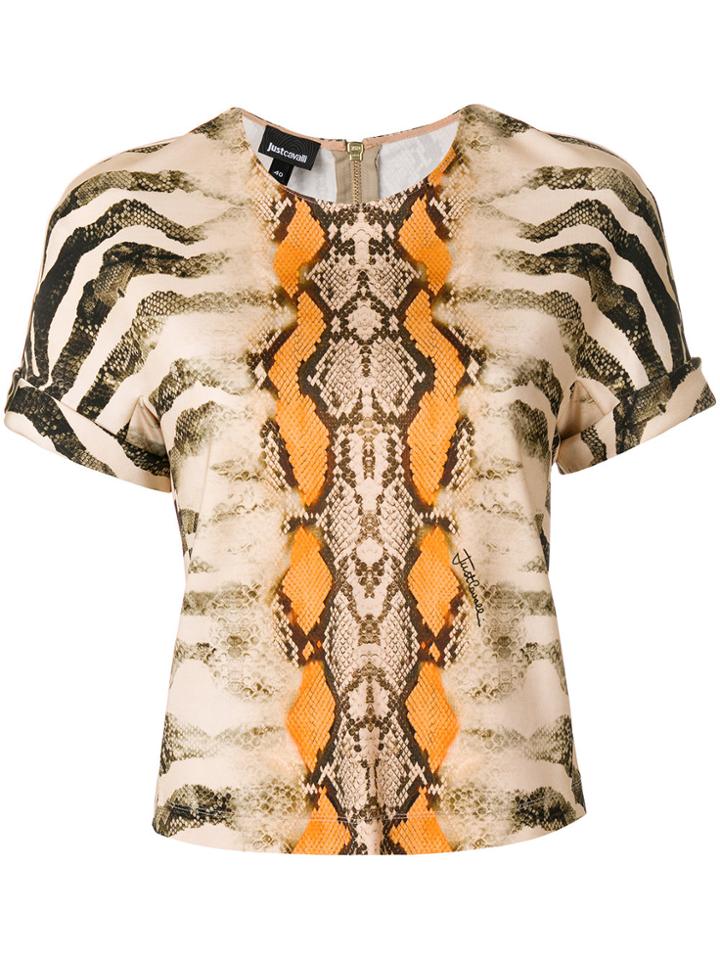 Just Cavalli Snakeskin Print T-shirt - Multicolour
